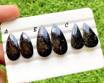 Nuumite Pair Cabochon Loose Gemstone For Jewelry Making, AAA+ Natural Nuumite Pair For Handmade Jewelry And Wire Wrap - 37759-37761