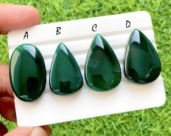 Emerald Forest Chalcedony Cabochon For Wire Wrap, Deep Green Agate Cabochons, Smooth Polished Loose Gemstone for Jewelry Making -35676-35683