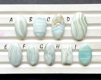 Green Lining Opal Cabochon Loose Gemstone For Jewelry Making, AAA+ Natural Green Lining Opal Cabochon For Wire Wrap - 30339-30347