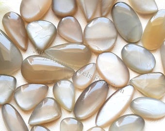 GREY MOONSTONE Wholesale Lot Cabochon By Weight With Different Shapes And Sizes Used For Jewelry Making