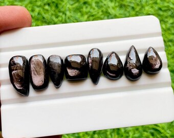 Hypersthene Cabochon Loose Gemstone 8 Pieces Lot For Jewelry Making | Size : 20-14 MM | AAA+ Natural Hypersthene For Handmade Jewelry-30318