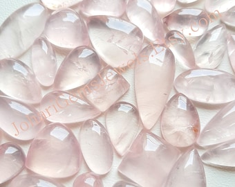 High Polish Rose Quartz Gemstone Cabochon, Wholesale Lot Rose Quartz Cabochon By Weight With Different Shapes And Sizes Used For Jewelry