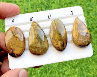 Golden Veil Neelite Dendritic Cabochon Losse Gemstone For Jewelry Making, Natural Golden Brown Neelite Designer Cabochons - 35402-35405