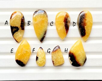 Beautiful Yellow Septarian Cabochon Loose Gemstone For Jewelry Making, AAA+ Natural Yellow Septarian Gemstone For Wire Wrap - 27745-27752