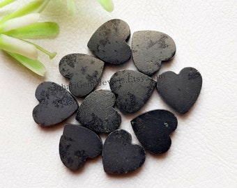 Hematite Heart Shaped Cabochon Gemstone 10 Pieces Lot | Size : 11 MM | AAA+ Natural Hematite Heart Used For Handmade Jewelry