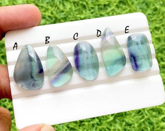 Beautiful Purple Fluorite With Multi Color Cabochon Gemstone For Handmade Jewelry, AAA+ Natural Multi Fluorite For Wire Wrap - 37021-37025