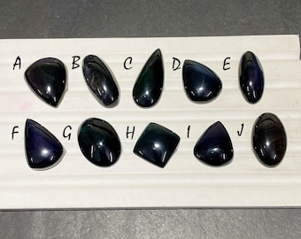 Rainbow Obsidian Cabochon Loose Gemstone For Jewelry Making, AAA+ Natural Rainbow Obsidian Cabochon For Wire Wrap - 34166-34175