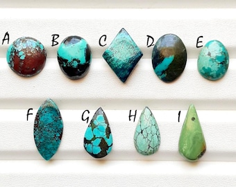 Natural Tibetan Turquoise Cabochon Loose Gemstone For Jewelry Making, AAA+ Tibetan Turquoise For Handmade Jewelry & Wire Wrap - 23711-236719