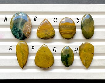 NEW Ocean Jasper Cabochon Loose Gemstone For Jewelry Making, AAA+ Natural Ocean Jasper Gemstone Cabochon For Wire Wrap - 30489-30496