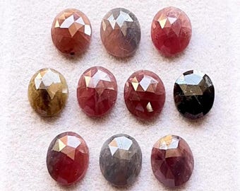 RARE Wonder Sapphire 9X11 MM Oval Shape Rose Cut Calibrated Loose Gemstone 10 Pieces Lot, Natural Sapphire Rose Cut For Jewelry Making 18620