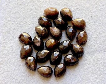 New 5x7 MM Golden Sapphire 20 Pieces Pear Rosecut Flat Back Gemstone Lot, AAA+ Natural Golden Sapphire Gemstone Used For Jewelry Making