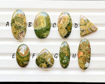Rainforest Jasper Cabochon Loose Gemstone For Jewelry Making, AAA+ Natural Rainforest Jasper For Handmade Jewelry And Wire Wrap -28493-28500