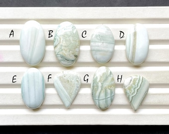 Green Lining Opal Cabochon Loose Gemstone For Jewelry Making, AAA+ Natural Green Lining Opal Cabochon For Wire Wrap - 30348-30355