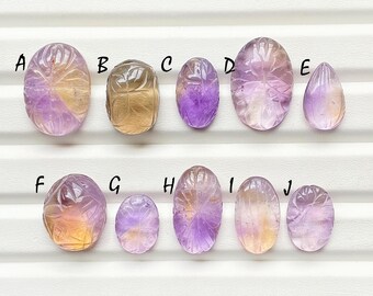 Beautiful Ametrine Hand Carved Cabochon Loose Gemstone For Jewelry Making, AAA+ Natural Ametrine Gemstone For Wire Wrap - 24882-24891