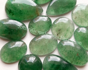 Natural Green Strawberry Quartz Cabochon Wholesale Lot By Weight With Different Shapes And Sizes Used For Jewelry Making