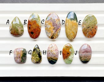 NEW Ocean Jasper Cabochon Loose Gemstone For Jewelry Making, AAA+ Natural Ocean Jasper Gemstone Cabochon For Wire Wrap - 27704-27713