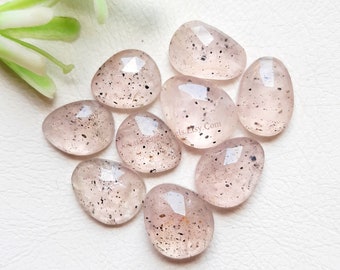Lepidocrocite Quartz Rose Cut Flat Back Gemstone 8 Pieces Lot | Size : 10-16 MM | AAA+ Lepidocrocite Quartz Used For Jewelry Making