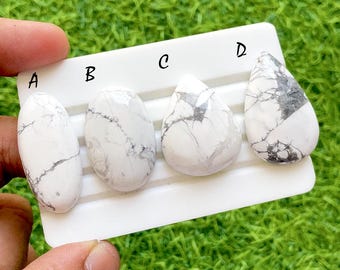 Howlite Cabochon Loose Gemstone For Jewelry Making, AAA+ Natural Howlite  Gemstone For Handmade Jewelry and Wirewrap - 36903-36906