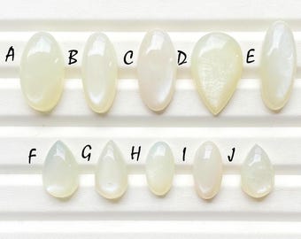 Natural White Moonstone Cabochon Loose Gemstone For Jewelry Making, AAA+ White Moonstone For Handmade Jewelry And Wire Wrap - 26009-26018