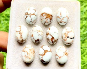 Wild Horse Jasper 10x14 MM Oval Shape Smooth Calibrated Cabochon With Flat Back Loose Gemstone 10 Pieces Lot For Jewelry Making