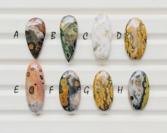 NEW Ocean Jasper Cabochon Loose Gemstone For Jewelry Making, AAA+ Natural Ocean Jasper Gemstone Cabochon For Wire Wrap - 28414-28421