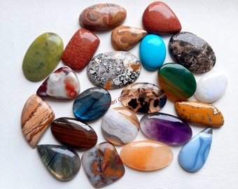 Mixed Natural Gemstone Wholesale Lot of Cabochon By Weight With Different Shapes And Sizes Used For Jewelry Making