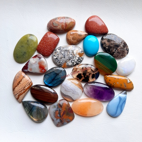 Mixed Natural Gemstone Wholesale Lot of Cabochon By Weight With Different Shapes And Sizes Used For Jewelry Making