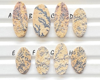 Psilomelane Dendritic Cabochon Loose Gemstone For Jewelry Making, AAA+ Natural Psilomelane Dendritic Cabochon For Wire Wrap - 25325-25332