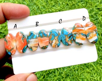NEW Oyster Copper Turquoise Pair Loose Gemstone For Jewelry Making, AAA+ Oyster Copper Turquoise Matching Pair For Earring - 36359-36362