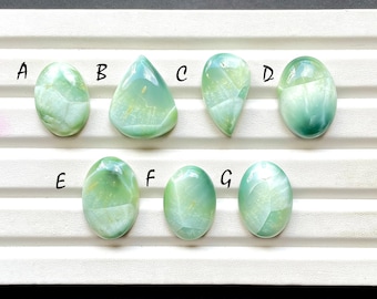 Selected Hemimorphite Cabochon Loose Gemstone For Jewelry Making, AAA+ Natural Green Hemimorphite Cabochon For Wire Wrap - 30202-30208