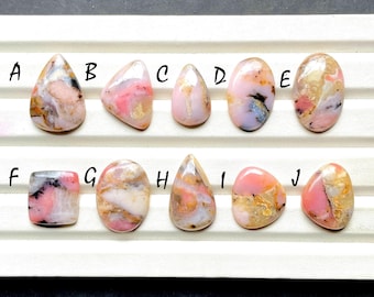 Strawberry Pink Opal Cabochon Loose Gemstone For Handmade Jewelry, AAA+ Natural Pink Opal For Jewelry Making And Wire Wrap - 31204-31213