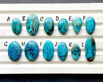 Selected Deep Blue Azurite Cabochon Loose Gemstone For Jewelry Making, AAA+ Natural Deep Blue Azurite Gemstone For Wire Wrap - 32718-32729