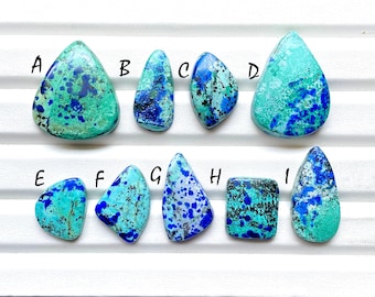 Rare Bluebird Azurite Cabochon Loose Gemstone For Jewelry Making, AAA+ Natural Bluebird Azurite Gemstone For Wire Wrap - 25534-25542