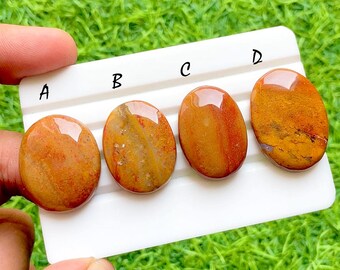 Imperial Sahara Seam Agate Cabochon For Wire Wrap, Rare Moroccan Earthfire Cabochons, Luxury Designer Jewelry Gemstones - 37099-37102