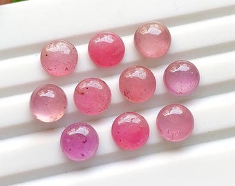 Thailand Ruby 7 MM Round Smooth Cabochon Gemstone Lot With Flat Back For Jewelry Making