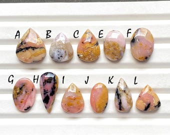 Strawberry Pink Opal Cabochon Loose Gemstone For Handmade Jewelry, AAA+ Natural Pink Opal For Jewelry Making And Wire Wrap - 24247-24257