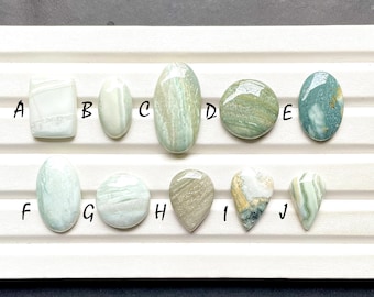 Green Lining Opal Cabochon Loose Gemstone For Jewelry Making, AAA+ Natural Green Lining Opal Cabochon For Wire Wrap - 28331-28340