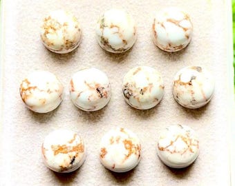 Selected Wild Horse Jasper 10 MM Round Shape Smooth Calibrated Cabochon With Flat Back Loose Gemstone 10 Pieces Lot For Jewelry Making