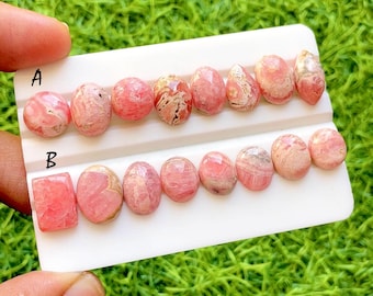 Pink Blush Rhodochrosite Cabochon Loose Gemstone For Jewelry Making, AAA+ Natural Pink Rhodochrosite For Wire Wrap - 36622-36623