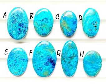 Selected Blue Shattuckite Cabochon Loose Gemstone For Jewelry Making, AAA+ Natural Blue Shattuckite Cabochon For  Wire Wrap -  25683-25690