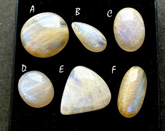 Belomorite Moonstone Cabochon Loose Gemstone For Jewelry Making, Natural Belomorite Moonstone Gemstone Cabochon For Wire Wrap - 36037-36042