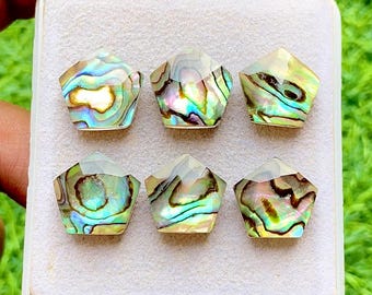 Abalone Shell And Crystal Doublet 15 MM Fancy Hexagon Shape Rose Cut Briolette Gemstone 10 Pieces Lot For Handmade Jewelry Making