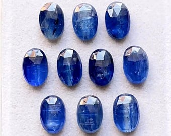 Blue Kyanite 8X12 MM Oval Shape Rosecut Gemstone 10 Pieces Lot, AAA+ Natural Blue Kyanite Gemstone With Flat Back For Jewelry Making