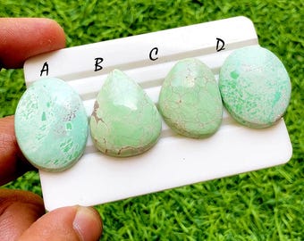 Green Variscite Cabochon Loose Gemstone For Jewelry Making, AAA+ Natural Earth Matrix Variscite Gemstone For Wire Wrap - 37998-38001