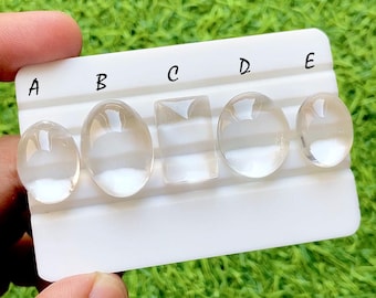 Himalayan Clear Quartz Cabochon Loose Gemstone, AAA+ Natural Himalayan Clear Quartz Cabochon For Wire Wrap And Handmade Jewelry- 36320-36324