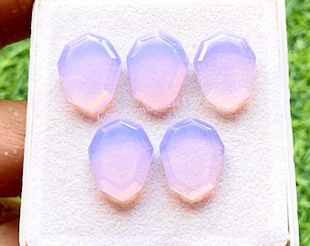 Lavender Quartz Fancy Cut Pear Shape With Flat Back Gemstone 5 Pieces Lot | Size : 14X18 MM | AAA+ Lavender Quartz Used For Jewelry Making