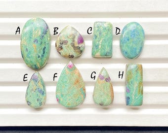 Ruby Fuchsite Cabochon Loose Gemstone For Jewelry Making, AAA+ Natural Ruby Fuchsite Gemstone Cabochon For Wire Wrap- 25921-25928