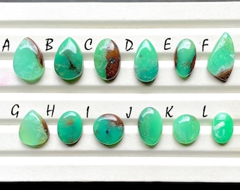 Selected Chrysoprase Cabochon Loose Gemstone For Jewelry Making, Natural Chrysoprase Cabochon For Handmade Jewelry & Wire Wrap - 31150-31161