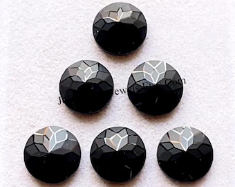 New Black Spinel Precision Hand Cut And Carved 12 MM Round Shape Gemstone 6 Pieces Lot, AAA Natural Black Spinel Gemstone For Jewelry Making