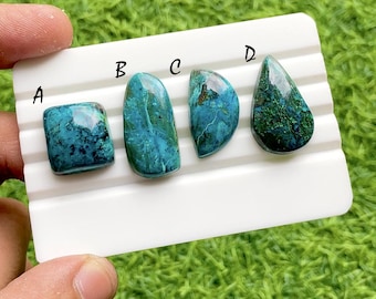 Midnight Azurite Cabochon Loose Gemstone For Jewelry Making, Natural Deep Blue Azurite Stone, Designer Gemstone For Wire Wrap - 37823-37826